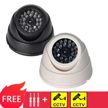 DUNIFake-Fausse caméra de sécurité CCTV sans fil avec lumières LED rouges clignotantes, étanche, maison, breton, intérieur, extérieur