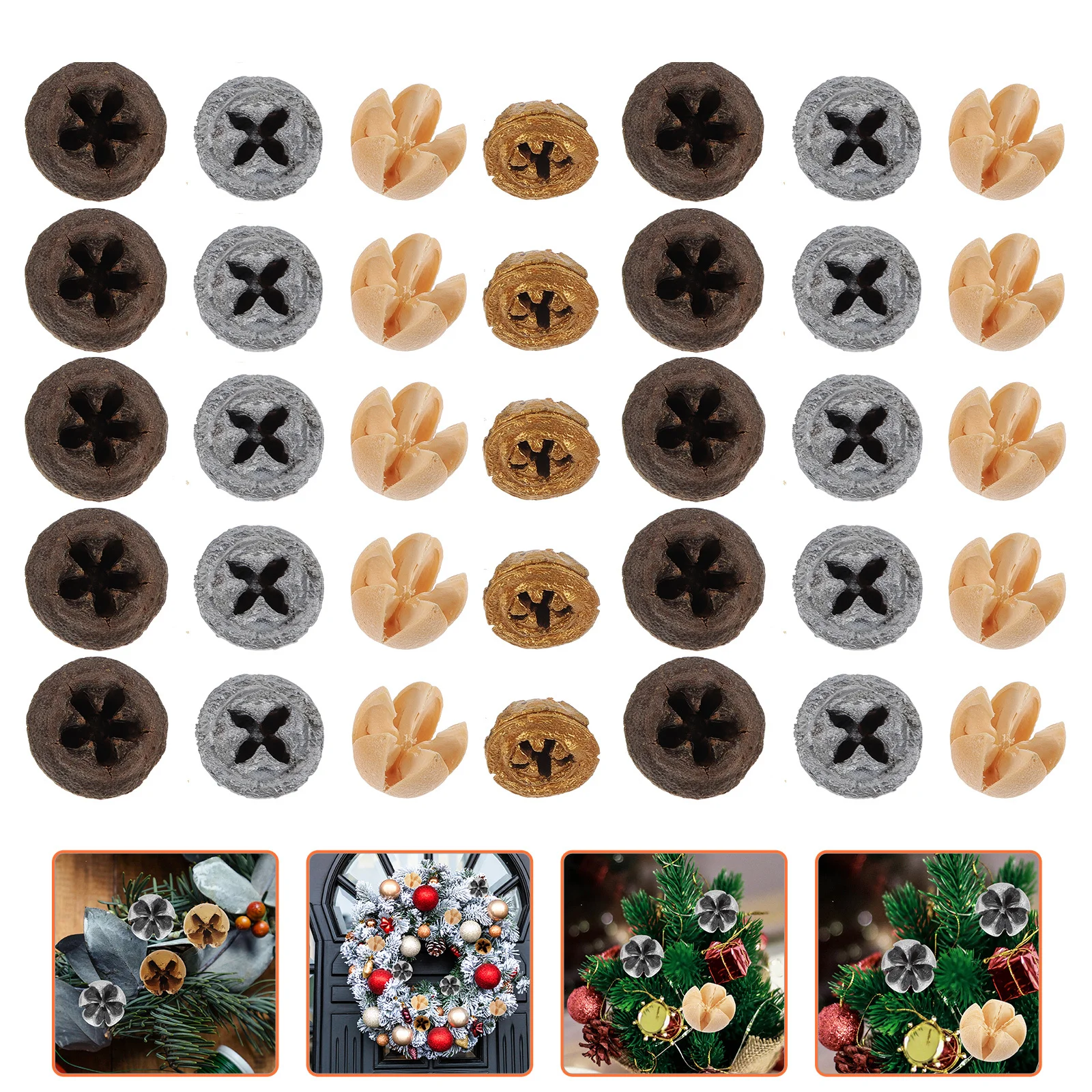 

35Pcs Lifelike Small Dried Eucalyptus Fruits for Photography Props Xmas Wreath DIY Decorative Craft Hanging Pendants