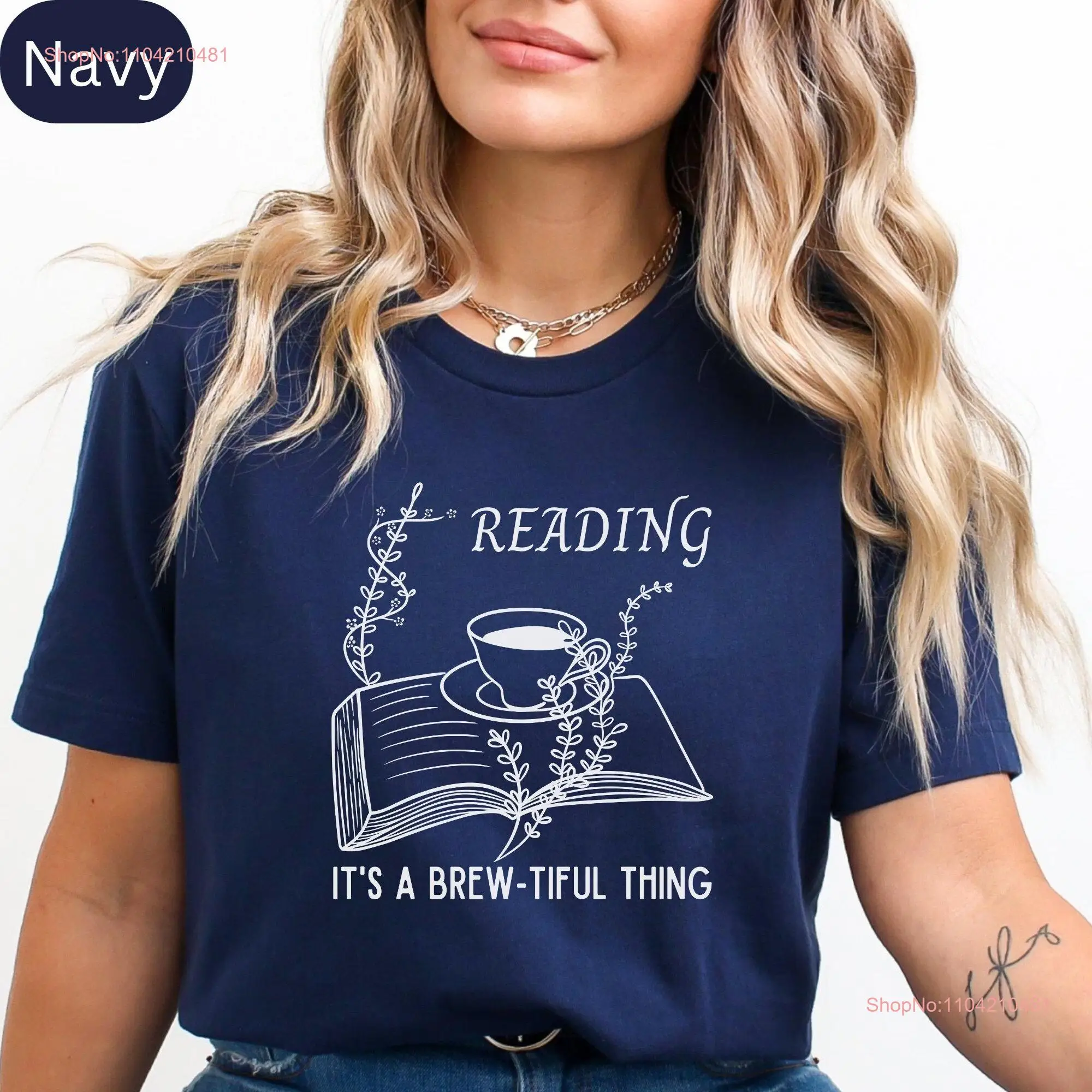 Book and Coffee T Shirt Reading It's a Brew Tiful Thing Lover Funny Lovers long or short sleeves