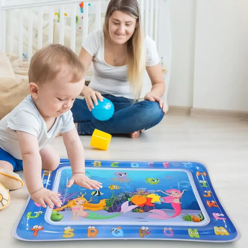 Thickened Foldable Play Mat Inflatable Tummy Cushion Soft Leak-proof Cushion Inflatable Patting Cushion Thickened Crawling Mat