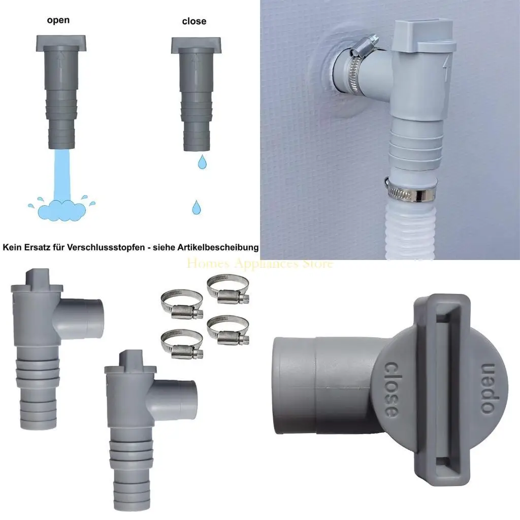 

D0AB PVC On/Off Plunger Adapter for 32mm Hose Connection Pool Accessories