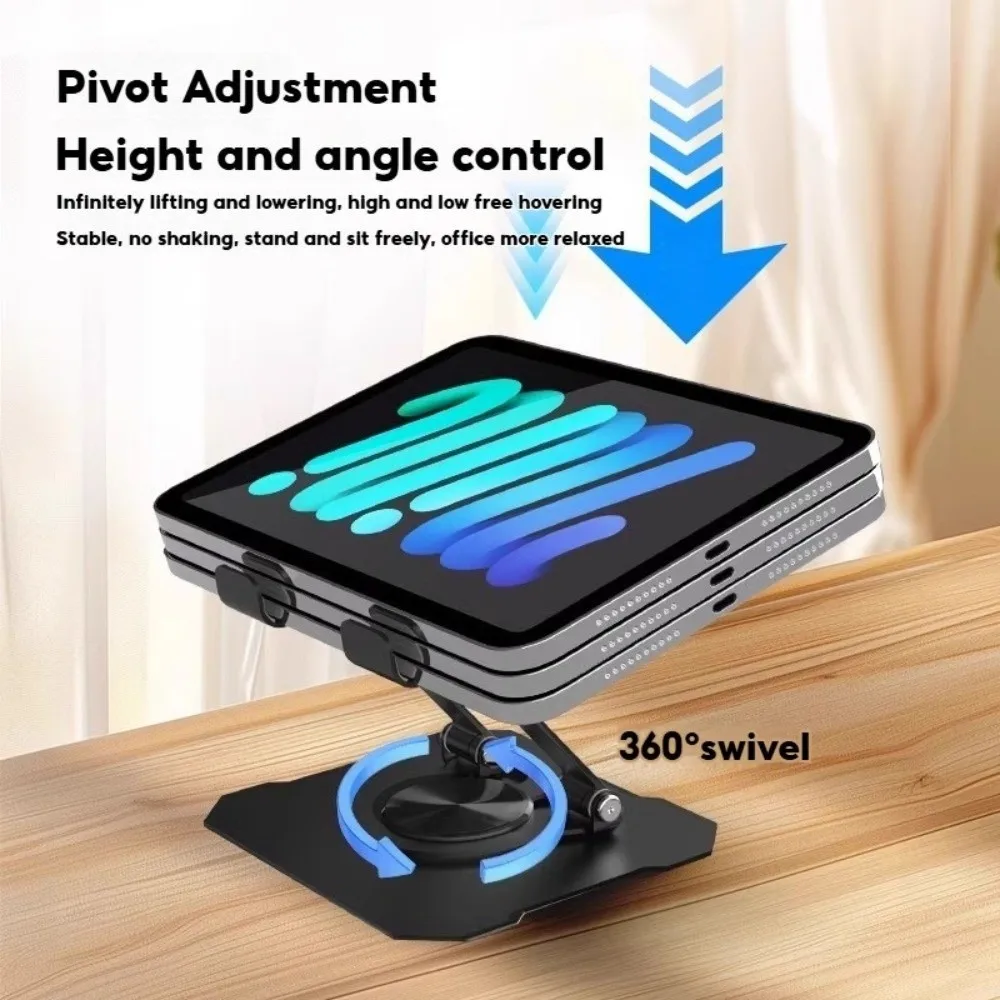 

Adjustable Tablet Stand Hollow Heat Dissipation Desktop Stand Holder Anti Slip Base Foldable Cell Phone Stand Desk Holder