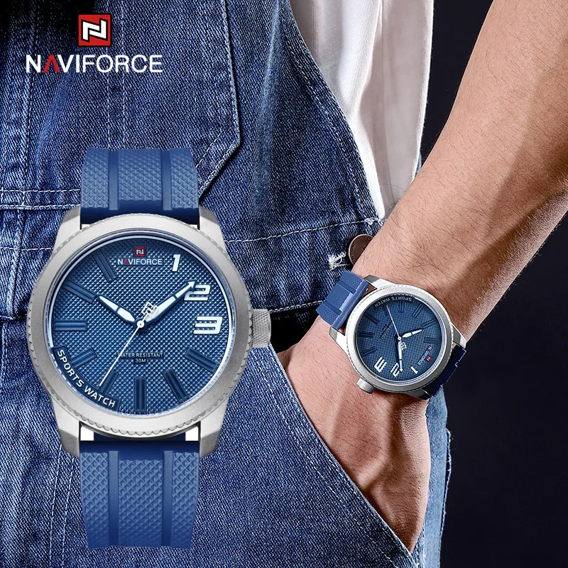 

NAVIFORCE Casual Sport Watches for Men Top Brand Luxury Military Silicone Wristwatches Male Clock Fashion Waterproof Wristwatch