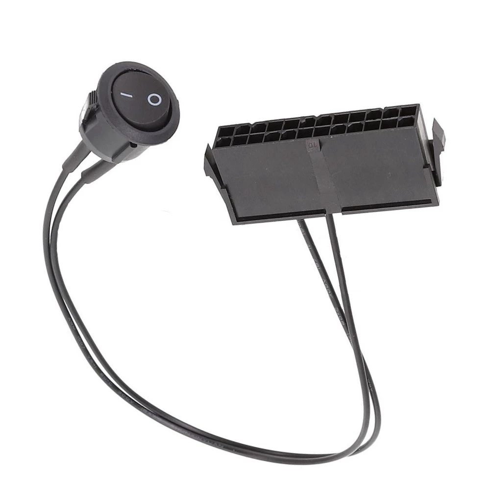 Tester di alimentazione PSU ATX femmina a 24 pin Avvia il ponticello ON OFF Cavo interruttore 18AWG 30CM
