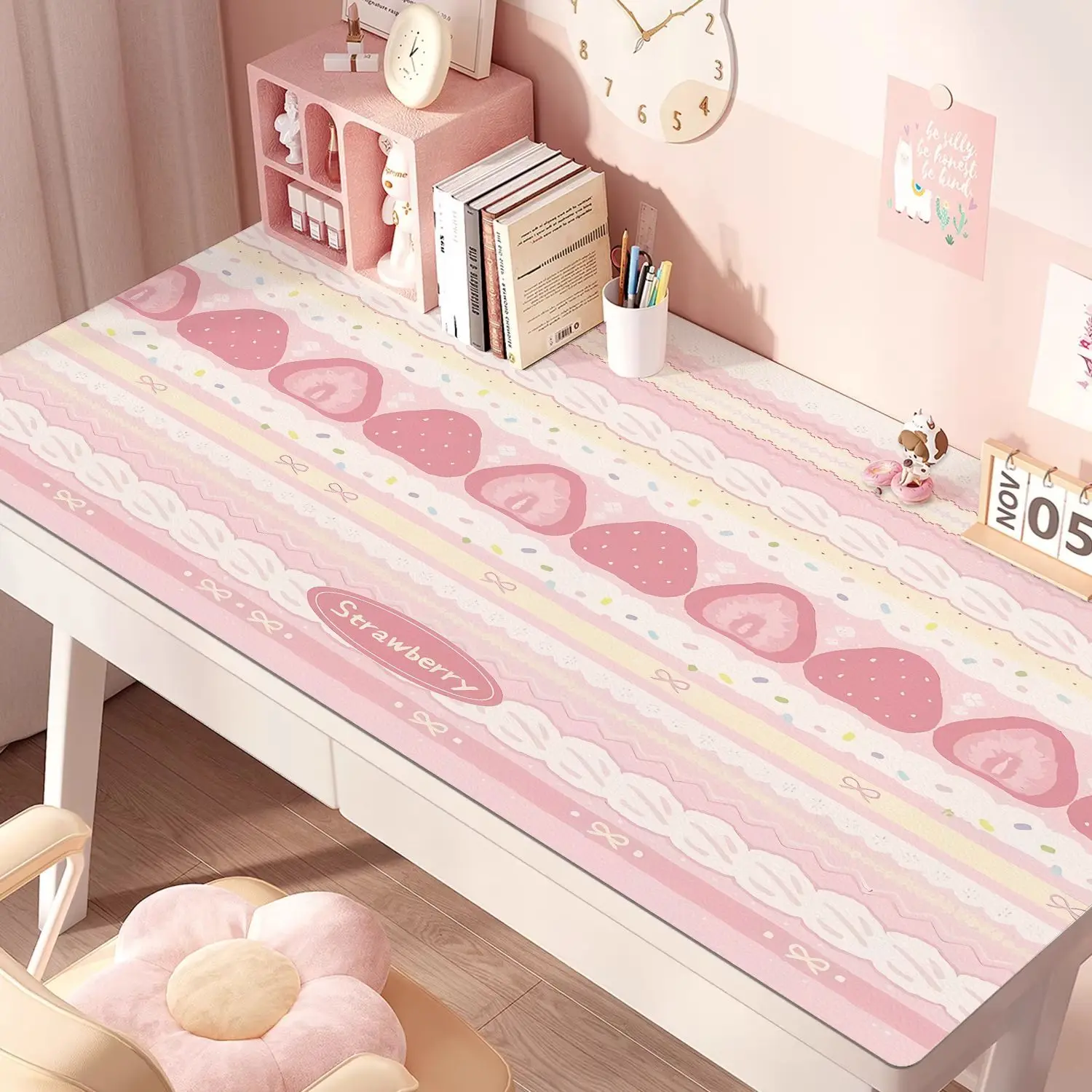 Cute Strawberry Cream Cake Jelly Fruit XXL Leather Mouse Pad