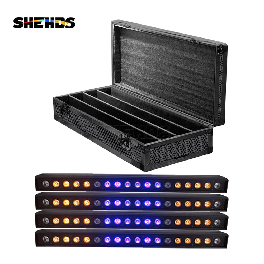 voo com pecas 18x18w rgbwa uv 6in1 led barra arruela luz fase lampada de lavagem de parede para casamento evento discoteca case do 01