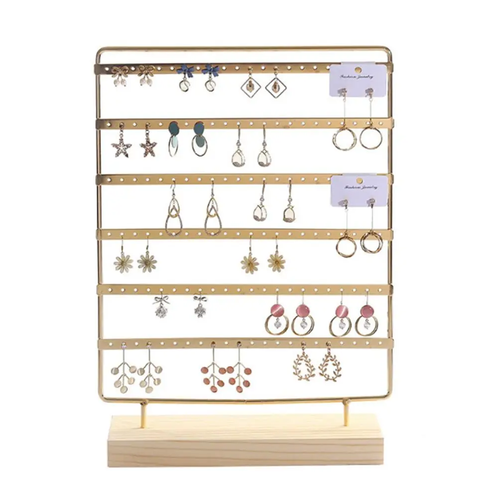 6-Tiered مجوهرات عرض موقف سعة كبيرة DIY بها بنفسك حامل القرط المعدني توفير مساحة متعددة الوظائف أقراط تخزين الرف مضمد #3