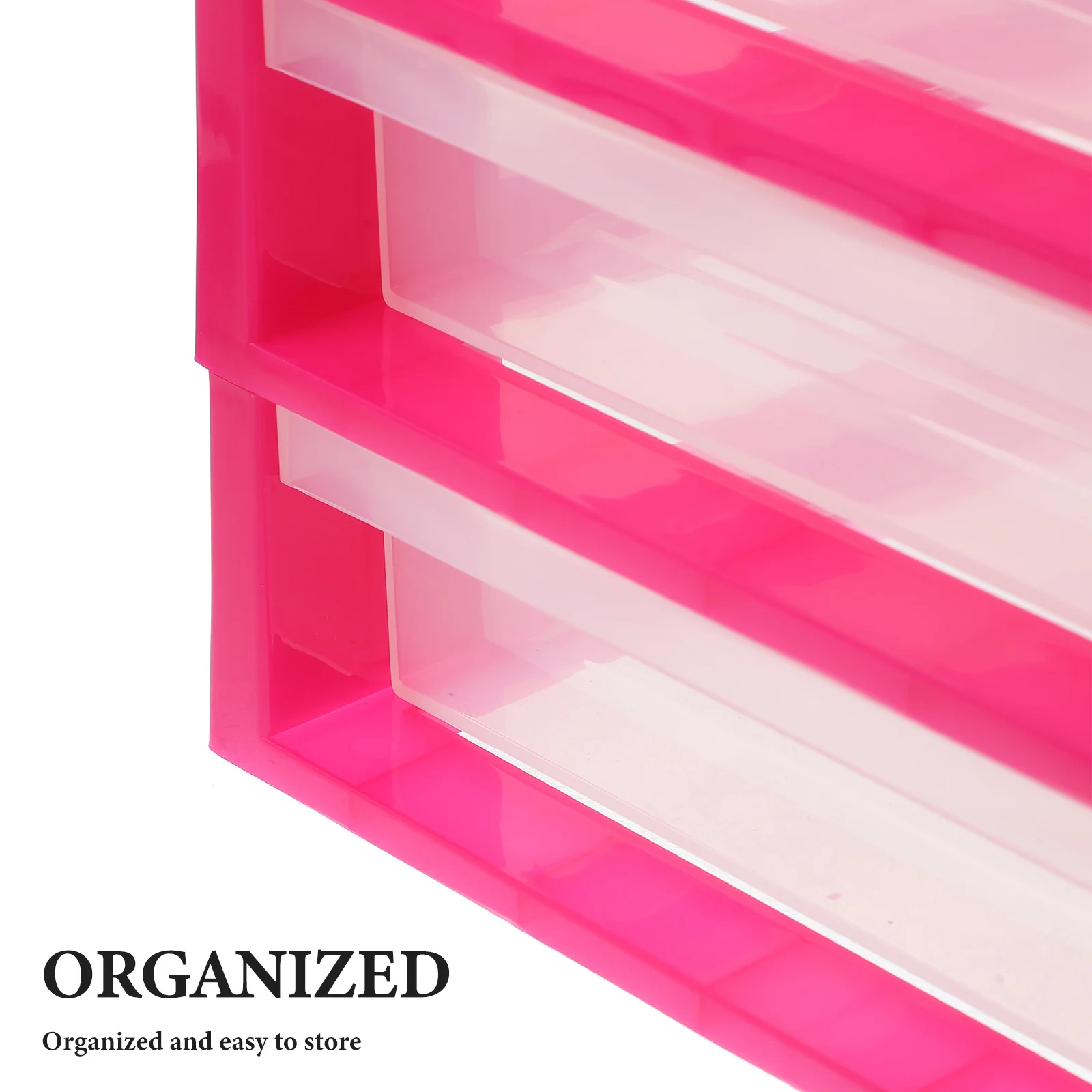 منظم درج بلاستيكي مكون من 3 طبقات، صندوق تخزين مزلق ناعم للمنزل والمكتب، منظم سطح المكتب الشفاف #3