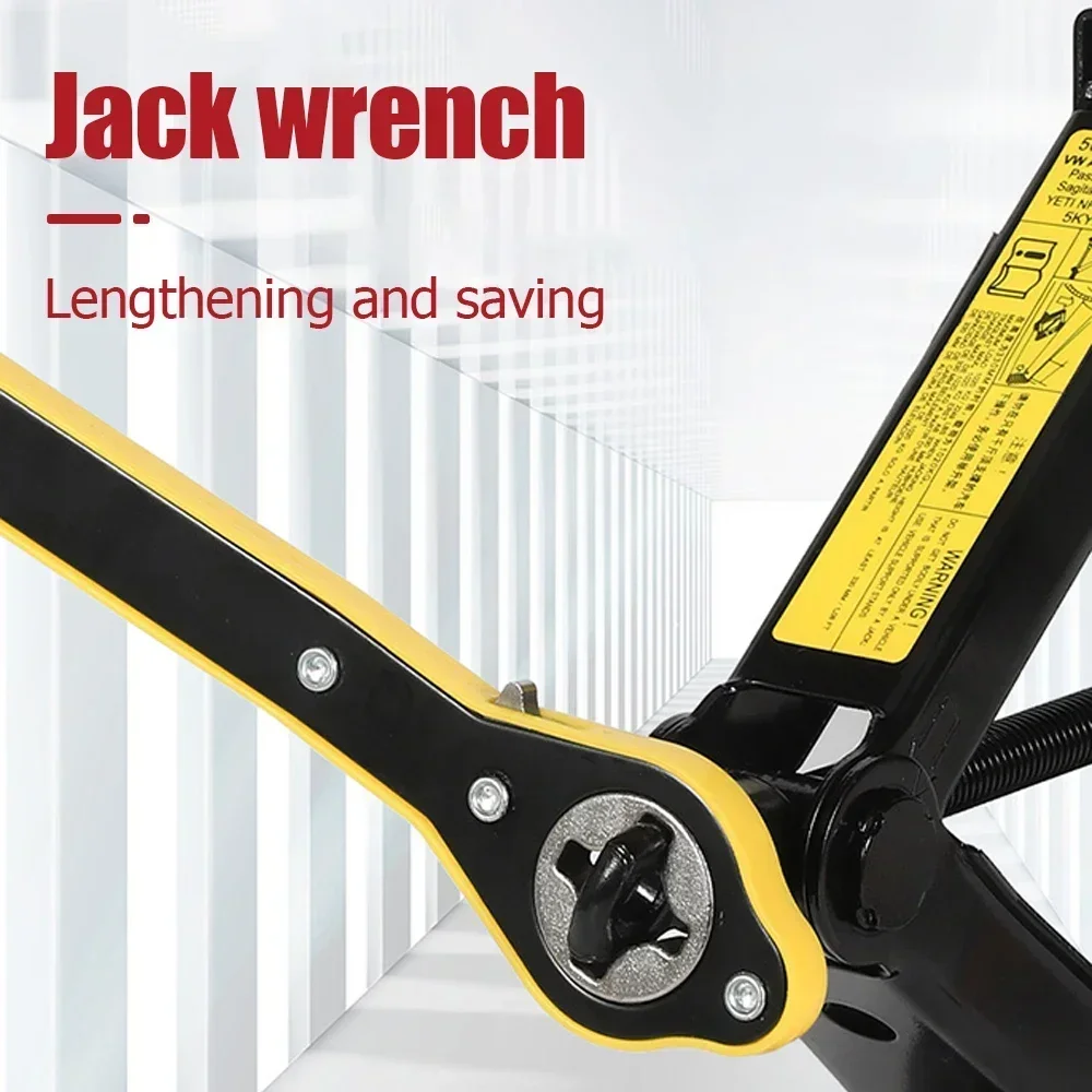 Car Labor-saving Jack Ratchet Wrench Scissor Jack Garage Tire Wheel Lug Wrench Handle Labor-saving Wrench Car Repair Tool