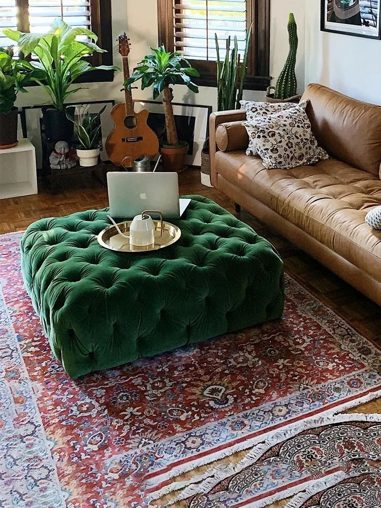 Modern Cloakroom Sofa Stool Nordic Stool Luxury Home Changing Stool Square