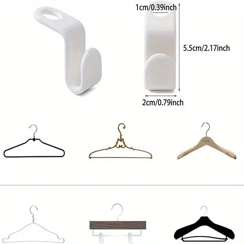 35PCS Wardrobe Hanger Hooks Organizer Connect Multifunction Cascading Plastic Bedroom Wardrobe Storage Space Saving Coat Hook