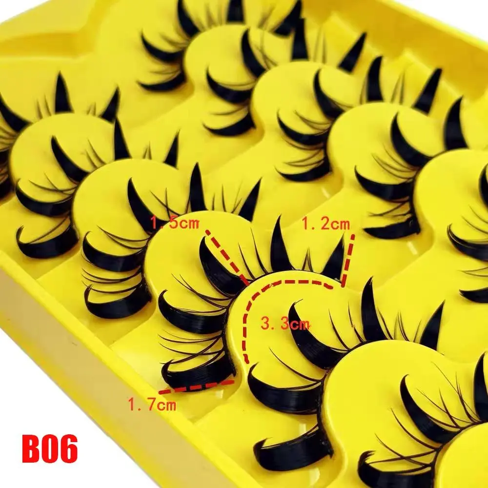 6ペアの繊細でふわふわしたつけまつげ、太くて長いドラマチックな3Dフェイクミンクまつげ、手作りのソフトバンドタイまつげ
