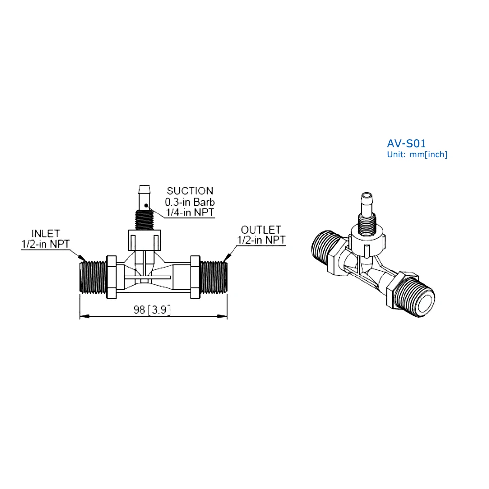 

In stock AMBOHR AVT Series Injector Aerator Ejector Venturi System Venturi Para Estanques Ozone Venturi Mixing For Fertilizer In