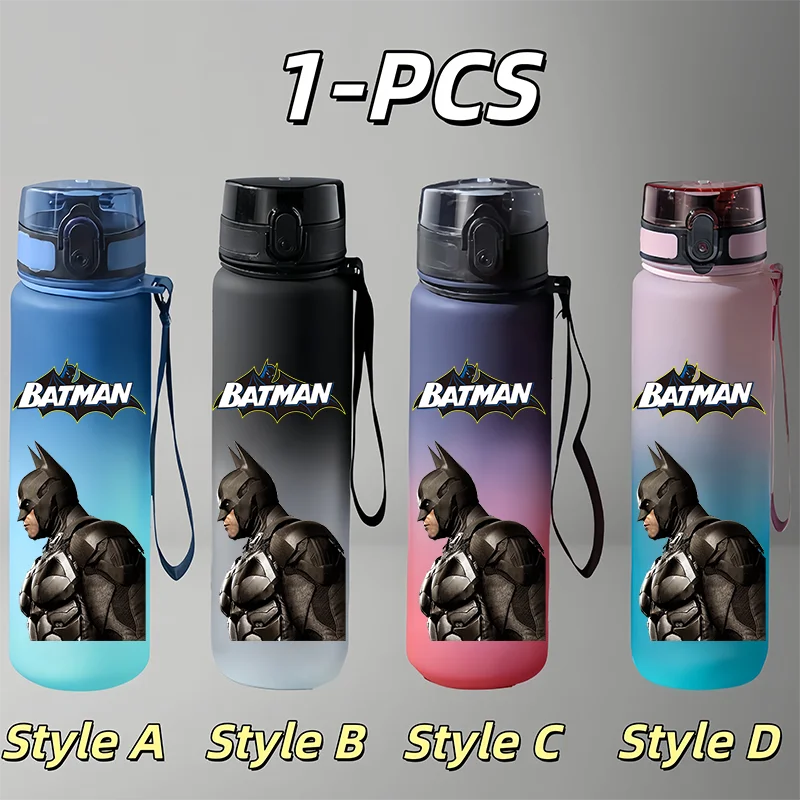Batman Cool Stylish Water Bottle 650ml Leakproof Portable Lanyard Outdoor Sports Travel Birthday Gift for view 3