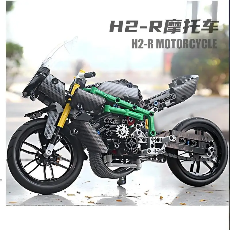 MOULD KING 23002 Technical H2R Motorcycle Model Building Blocks Motorbike Car Bricks Education Children Boys Toys Christmas Gift