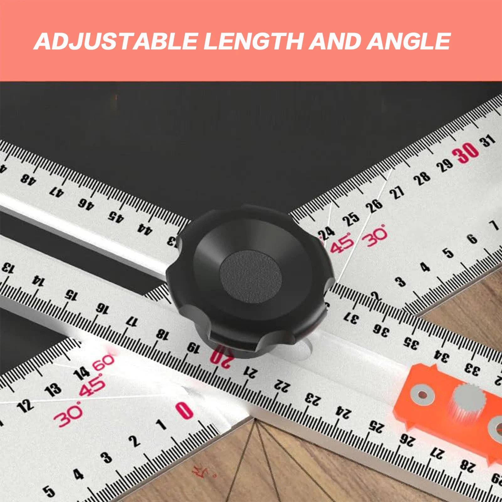 Professional Woodworking Ruler Precise Hole Drilling Positioning Tool for Carpentry T-Square Aluminum Alloy Leveling Guide