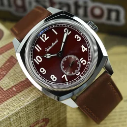 Hruodland F018 Classic Automatic Dress Men's Watches Spphire Galss Seagull ST17 Mechanical Stainless Steel Wristwatch for Male