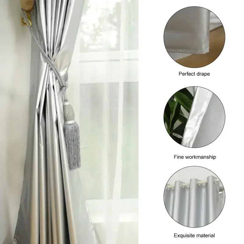 Blackouts Curtains Living Room Thickened Sun Protection Thermal Curtain Insulation with Hook Home Office Rectangle Hotel Bedroom