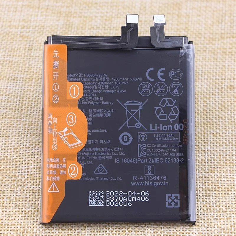 화웨이 P50 프로 JAD-AL00 JAD-AL60 휴대폰 배터리, HB536479EFW, 4360mAh, 신제품