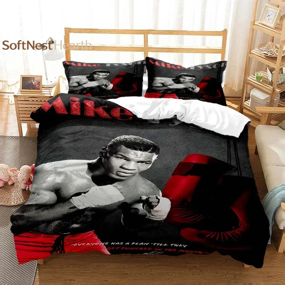 2026 Mike Tyson Boxing Champion Bedding Set Boys Girls Twin Queen Size Duvet Cover Pillowcase Bed Kids Adult Home Textileextile