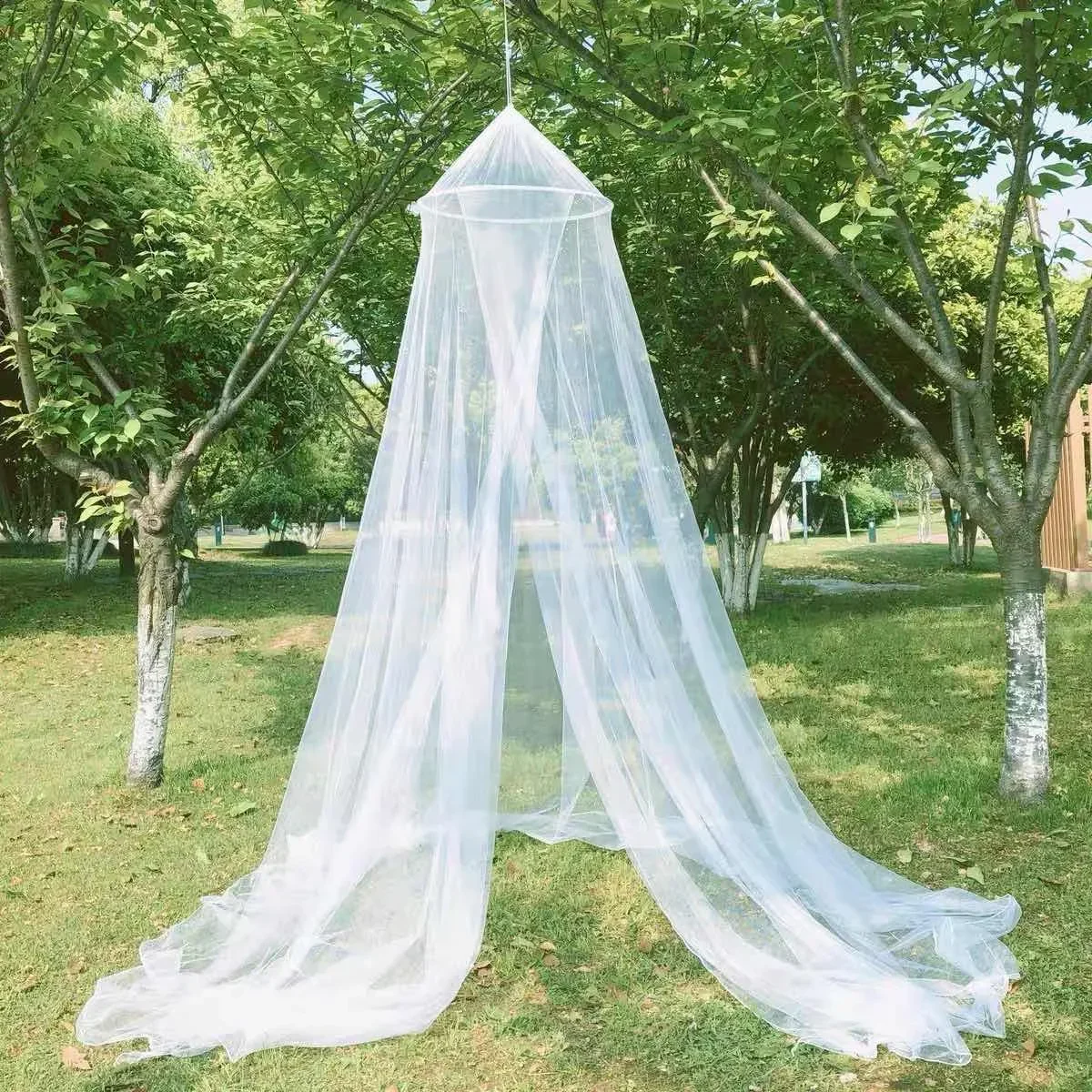 

Summer White Mosquito Net Hanging Canopy Dome King Sleeping Mosquito Nets Bedroom Bed Fly Insect Hanging Tulle Curtain