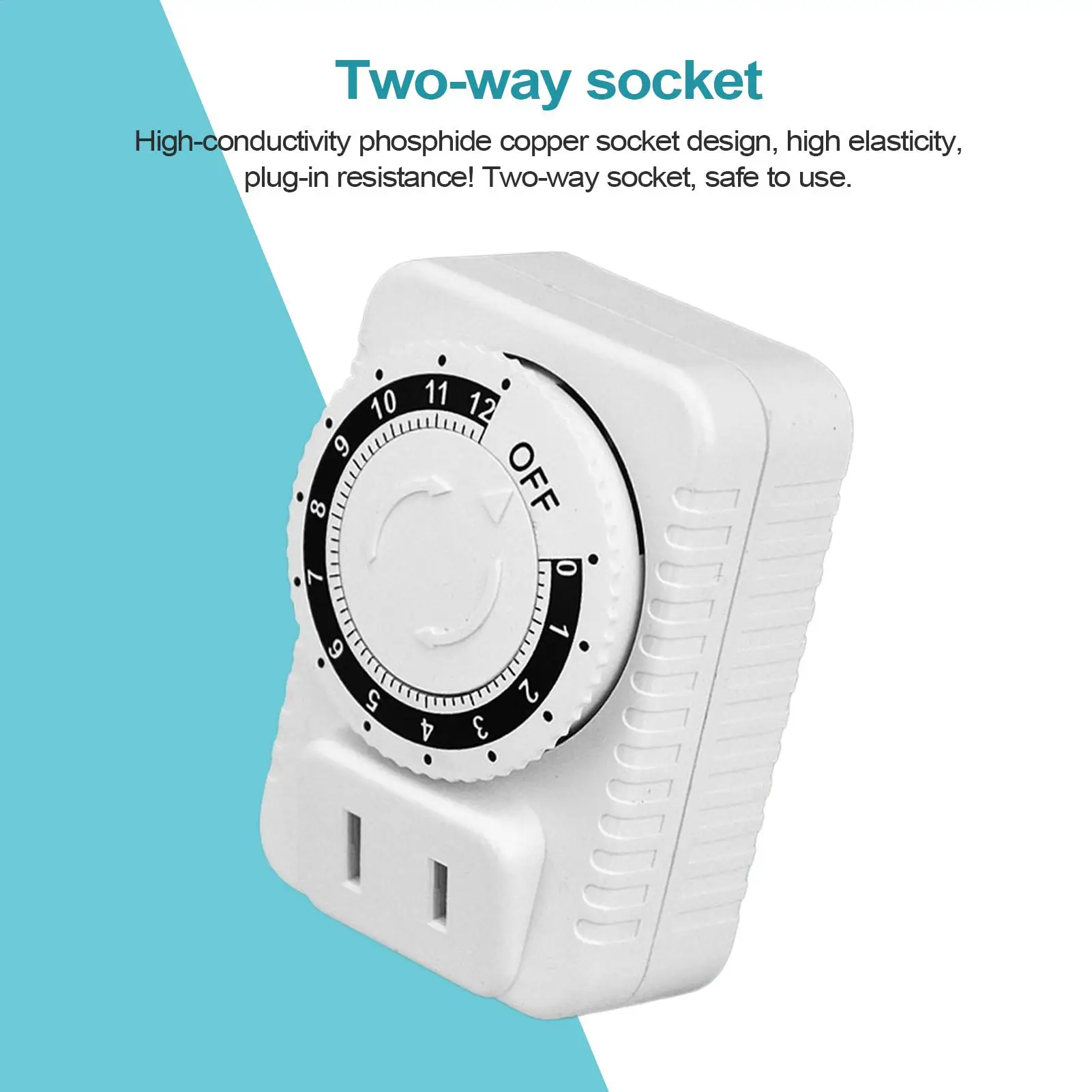 Indoor Timer Socket Indoor Home Mechanical Timers Outlet Auto Shut off User-Friendly Versatile Function Socket for Vacation