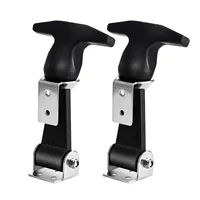 UEETEK-capó de goma de acero inoxidable, 2 piezas, cierre Flexible con mango en T, Pestillos de goma con soportes para caja de herramientas