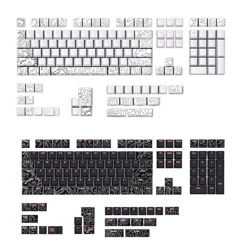 

135 Keys Line PBT Keycaps Double Shot Backlit 5Sides Dye Sublimation For Mechanical Keyboard Keycap Set