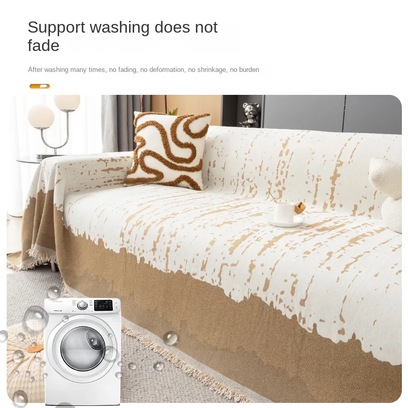 Bohemia Style Chenille Sofa Cover Tassel All Seasons Sofa Slipcovers Anti-cat Scratch All-inclusive Couch Towel Picnic Mat