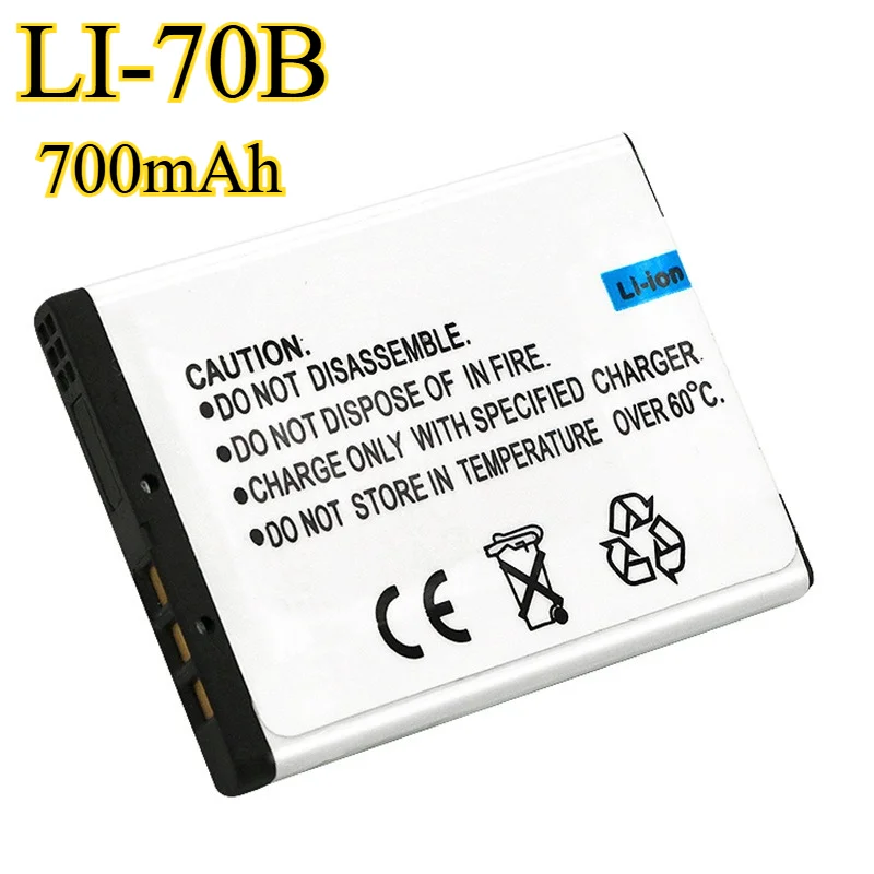Substituição da bateria LI-70B de 700mAh para câmeras digitais Olympus D-700/D-705/710/715/745/FE-4020 Li-ion de alta capacidade recarregável