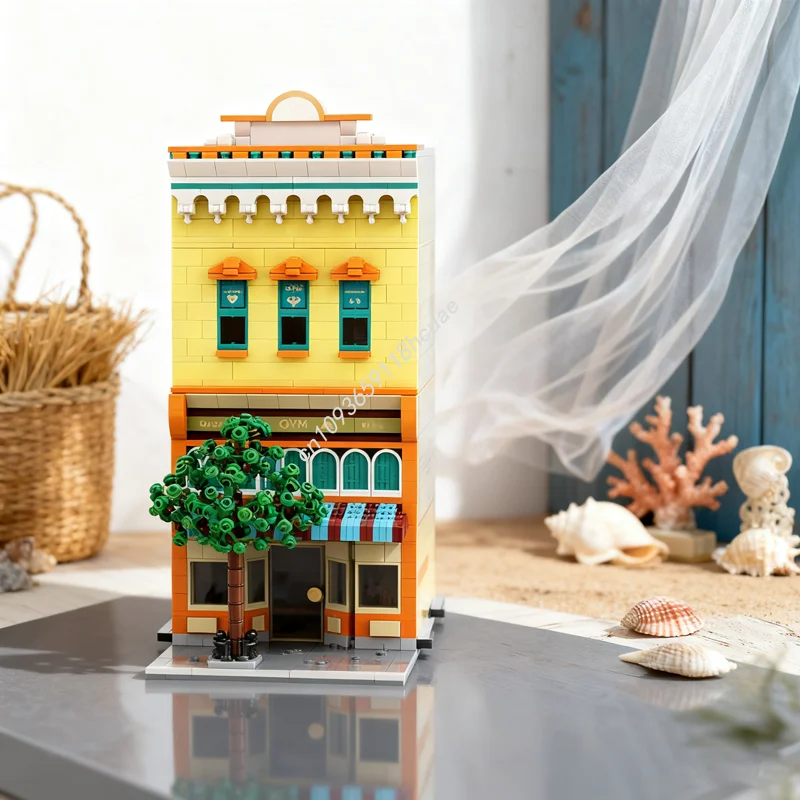 1645 pz MOC Main Street Gym City Edition Modello modulare Building Blocks Giocattolo Assemblare FAI DA TE Creativo Regalo Di Natale Mattoni Per Bambini