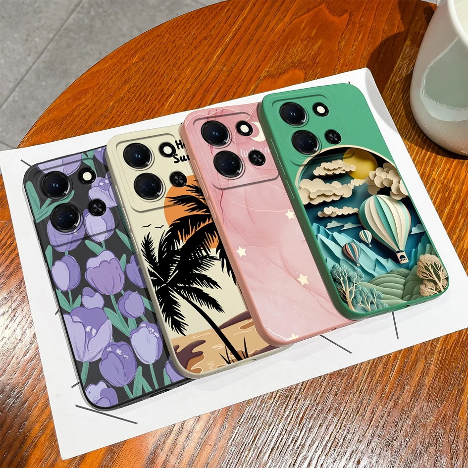 For Infinix Note 30 4G 5G 30i Cover New Case Cute Girl Boy Cartoon Pattern Soft Silicone Shell For Infinix Note 30 VIP Pro Funda