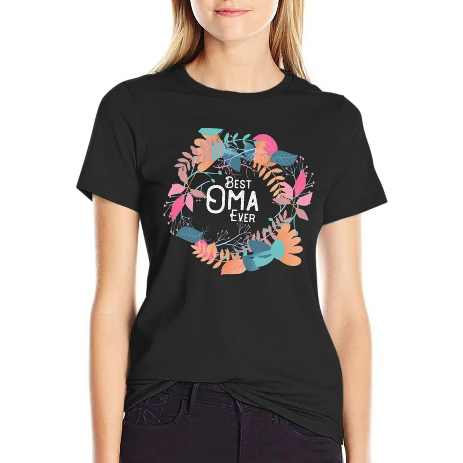 

German Dutch Mother Gift Oma Tropical Flower T-Shirt aesthetic clothes tops cute clothes Woman T-shirts