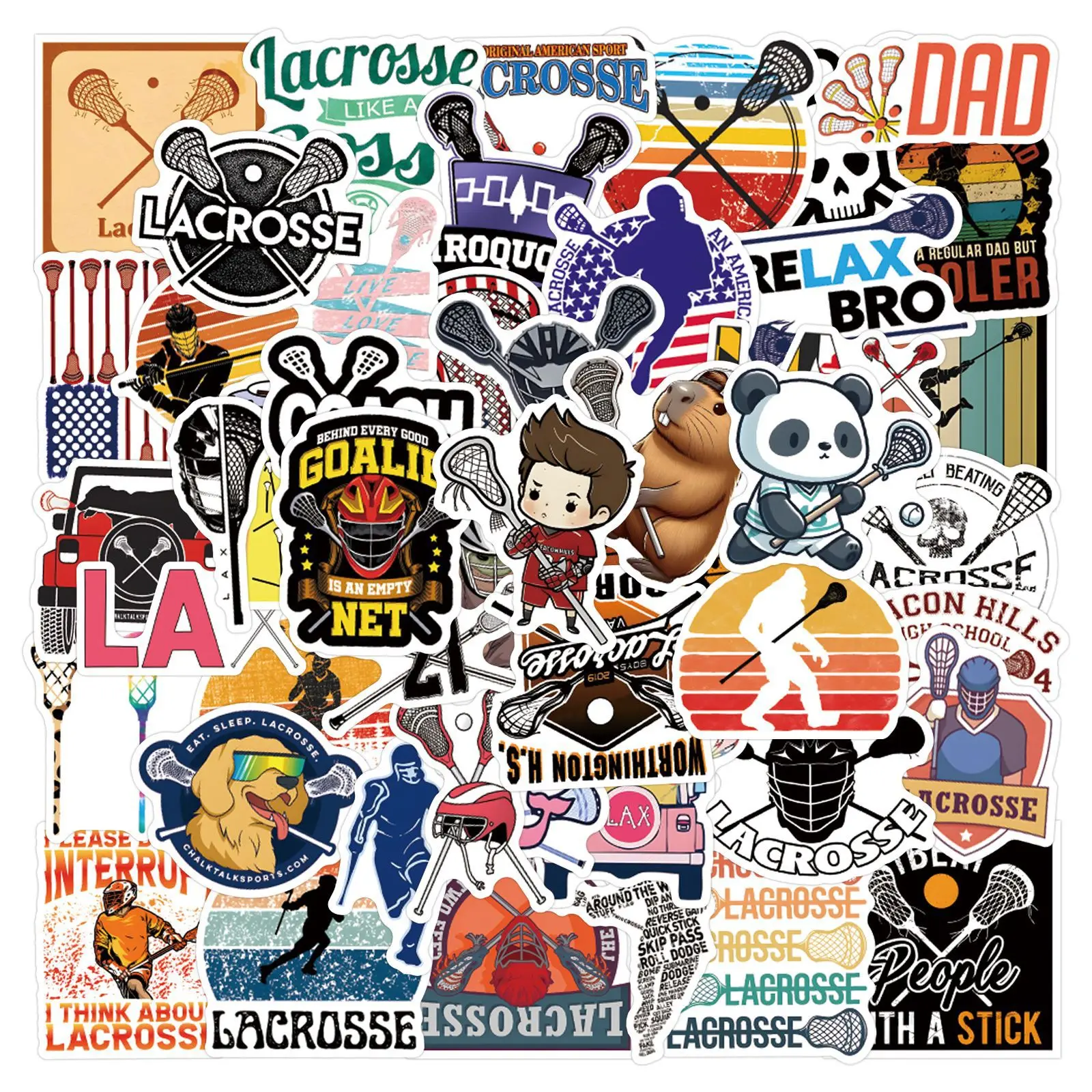 10/30/50/110pcs coole Lacrosse Cartoon Aufkleber Sport Graffiti Aufkleber Laptop Wasser flaschen Skateboards Gepäck Scrap book Aufkleber