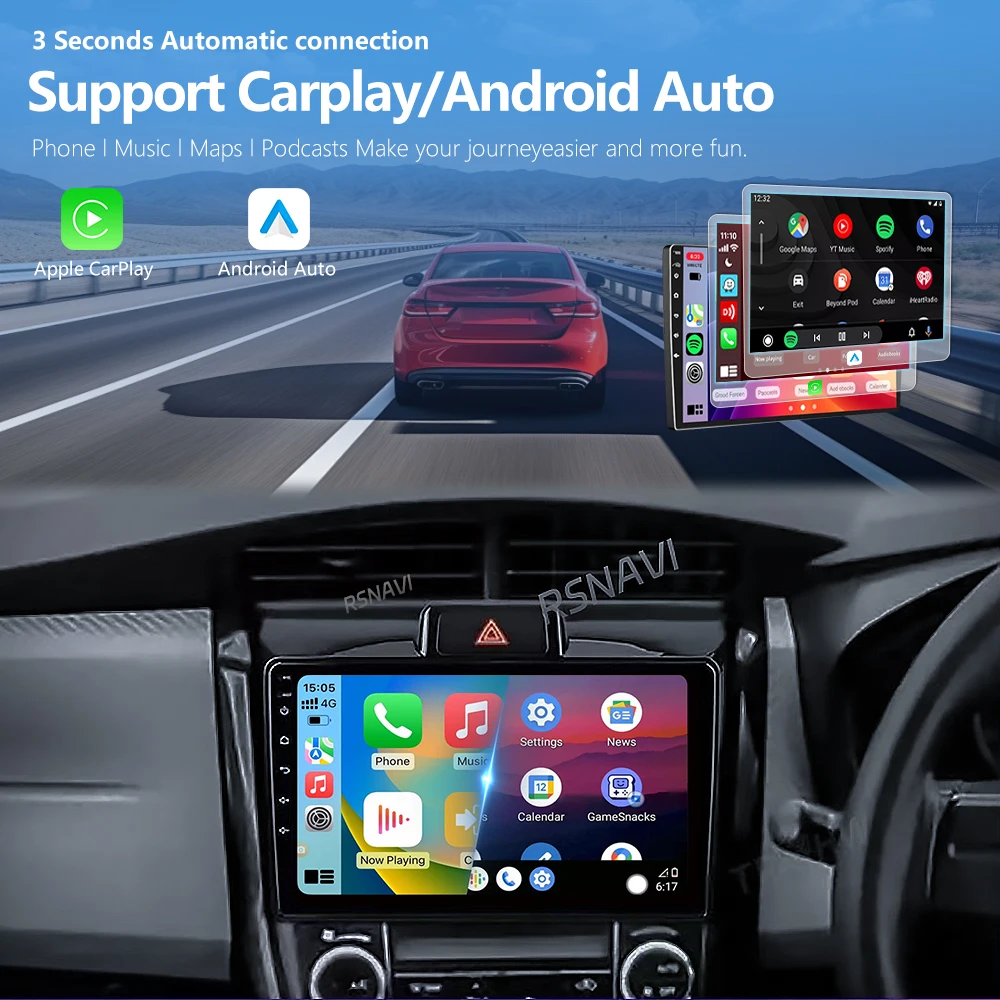Android 16 Carplay Auto Screen Car Radio Multimedia Player For Toyota Corolla Axio 2 Fielder 3 E160 2012-2021 Stereo Head Unit