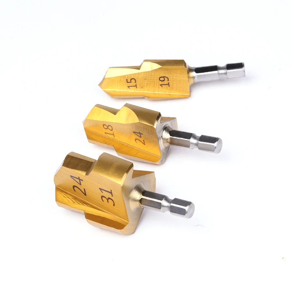 1-3Pcs PPR Lifting , Stepped Drill Bit, Hexagon Shank Water Pipe Connection Tool 20/25/32mm