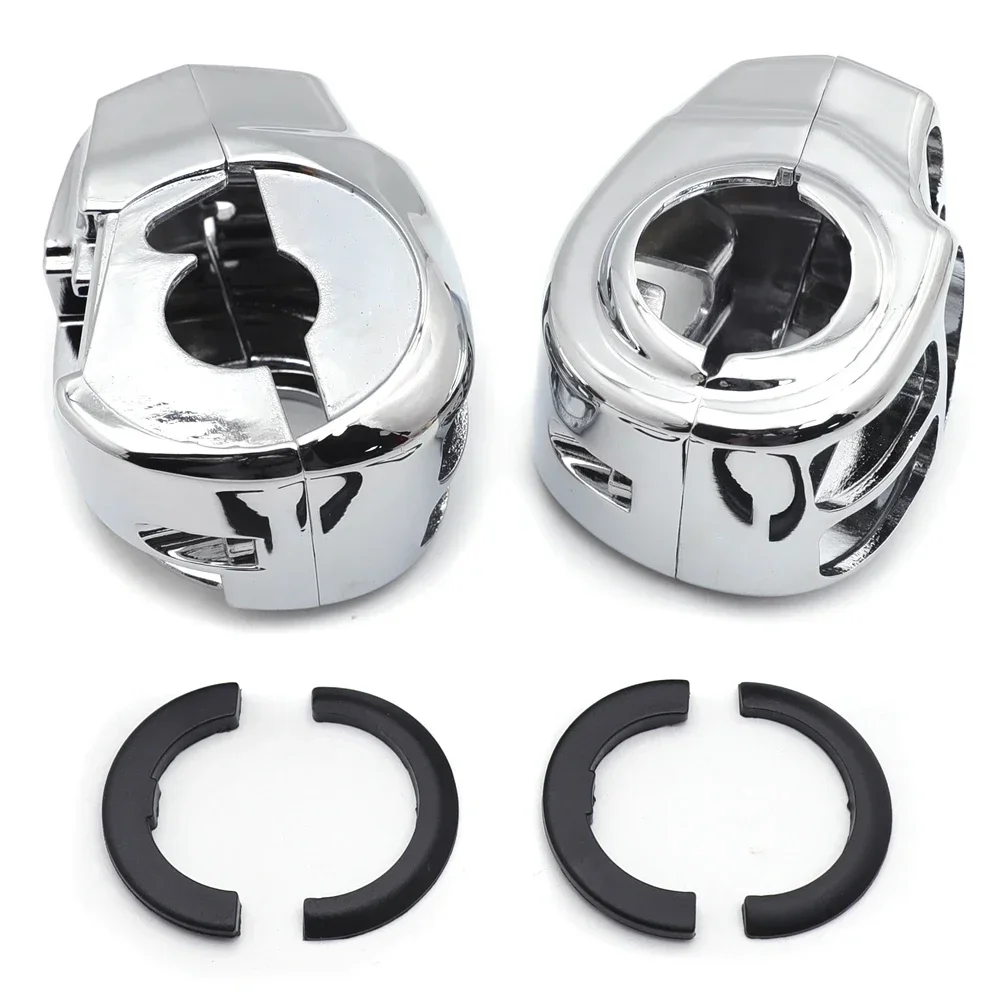 Motorcycle Parts CHROME Switch Housing Cover Kit for Harley Davidson (Aftermarket OEM #71500185) Road King FLHR/Ultra