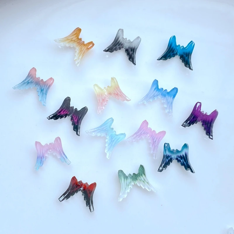 30pcs Resin Mini Shiny Butterfly.Wings Art Nail Flatback Rhinestone Applique DIY Wedding Scrapbook Decor Craft