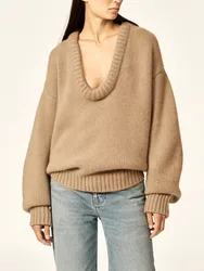 Mozision Long Sleeve Loose Knit Sweater Women Winter O Neck Pullovers Casual Warm Knitted Sweaters Tops Femme Knit Pullover Tops