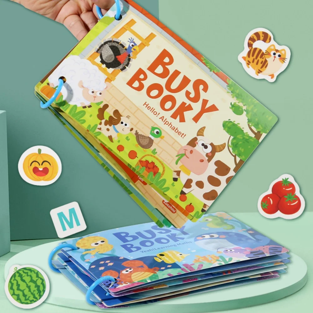 Busy Book Sticker Quiet Book for Kids Montessori Early Educational Toy Toddlers Matching Puzzles Game Baby Learning Toys Gifts