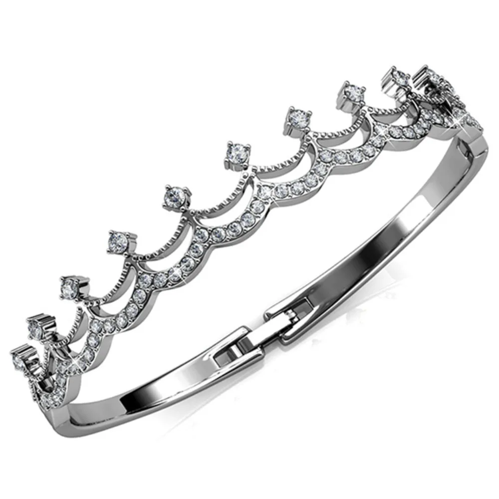 Daisini  Special Design Crown Clear Crystals from Swarovski Bangles Rose Gold Plated  Women Charm Exquisite Quality Bass Jewelry