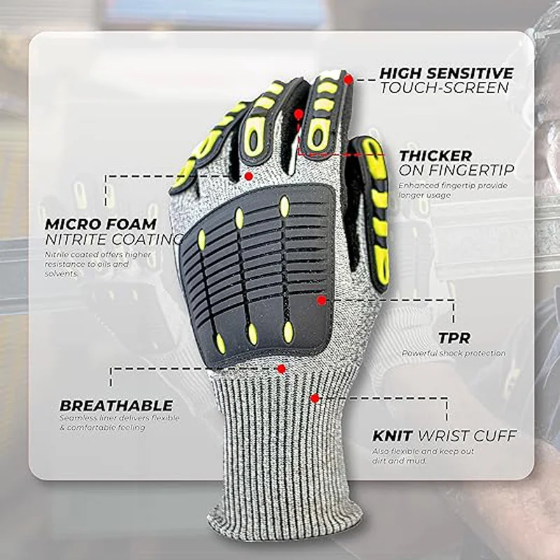 2024 New Cut-resistant Glove Anti-Impact Protective guantes de impacto Safety Mechanic Working Gloves