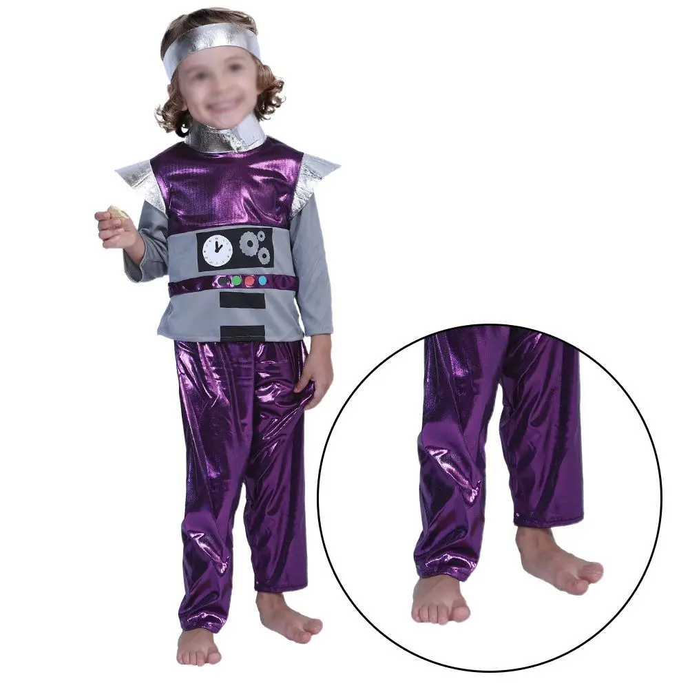 

1 set Kids Robot Costume Purple Size Durable Comfortable Fit Creative Design Role Play Tool Kids Performance Clothes Poppin