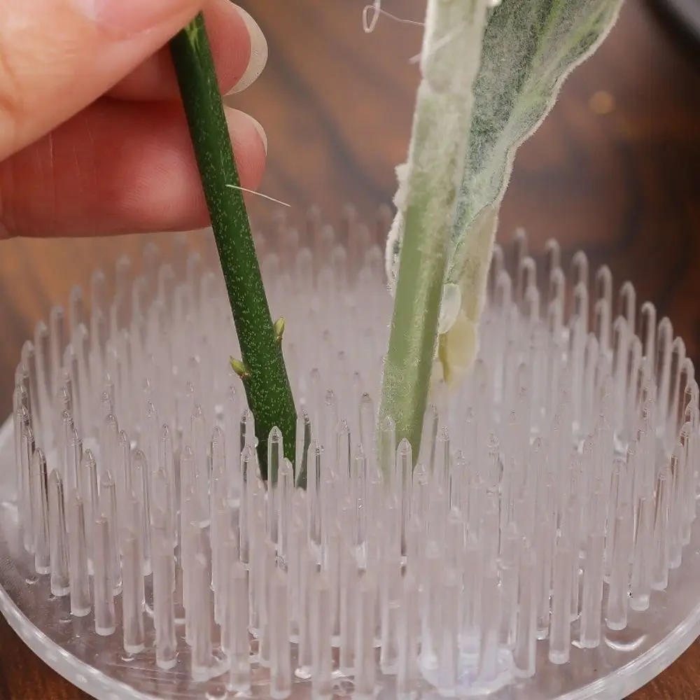 1/3Pcs Transparent Ikebana Stem Holder Waterproof DIY Arrangement Base Circular Flower Fixing Bracket for Vases Floral Design