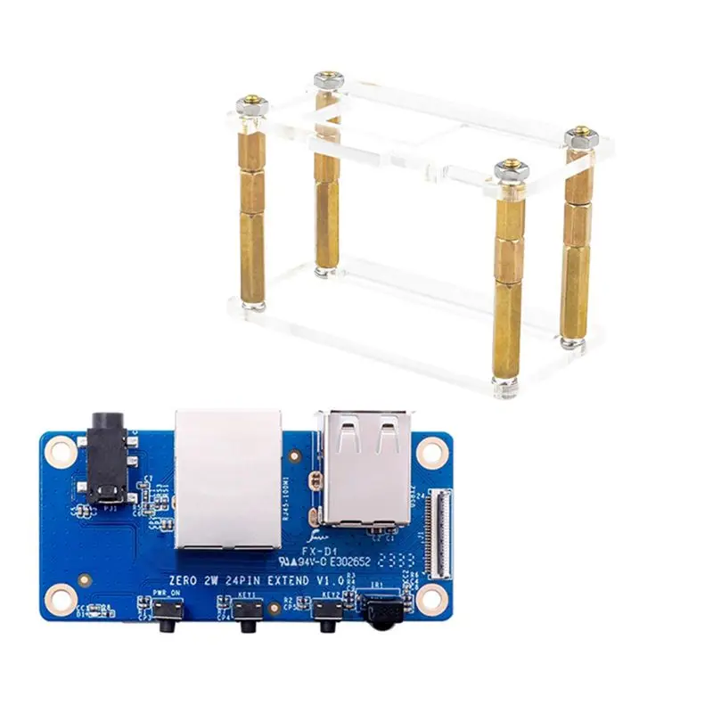 N35R-For Orange Pi Zero 2 W Expansion Board+Case 100M Network Port+USB 2.0+Analog Audio And Video Interface Easy Install