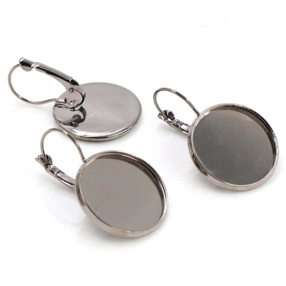 20mm 25mm 10pcs/Lot Classic 10 Colors plated French Lever Back Earrings Blank/Base,fit 20/25mmcabochons,buttons;earring bezels