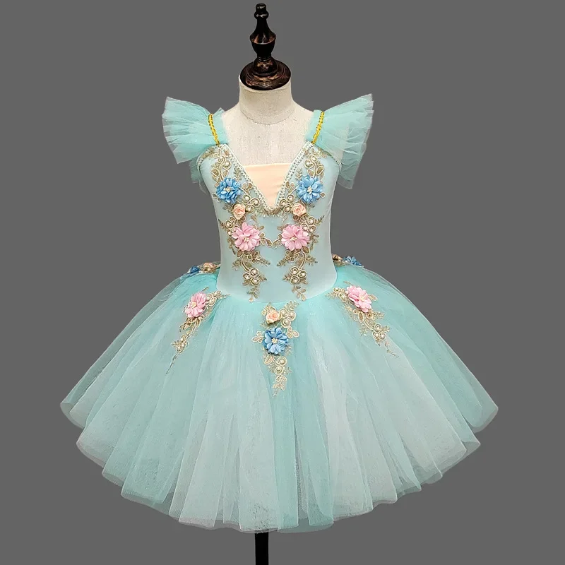 

New children's ballet skirt, girl's fluffy skirt performance suit, children's flower princess skirt performance suit