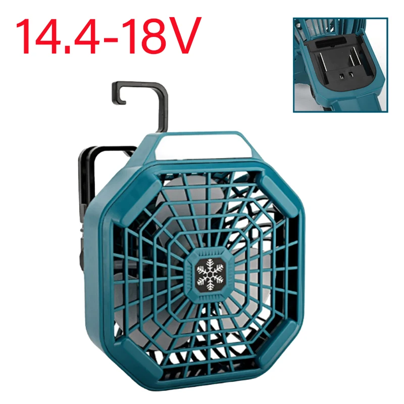 

Remote Control Fan with LED Lights Outdoor Fan for Makita 14.4-18V Li-Ion Battery Multifunction Portable Camping Outdoor Fan