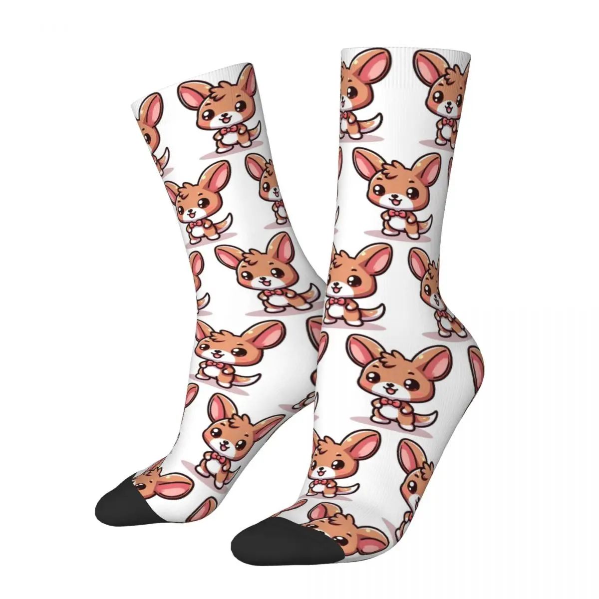 Charming Kawaii Kangaroo With Bow Tie Socks Harajuku Stockings All Season Long Socks Accessories for Man Woman Birthday Present