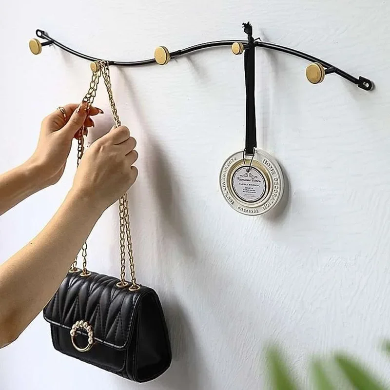 Iron Wall Coat Rack Clothes Organizer Racks Living Room Hanger Entrance Hall Portable Hat Hook Creativity Hanging Decorative